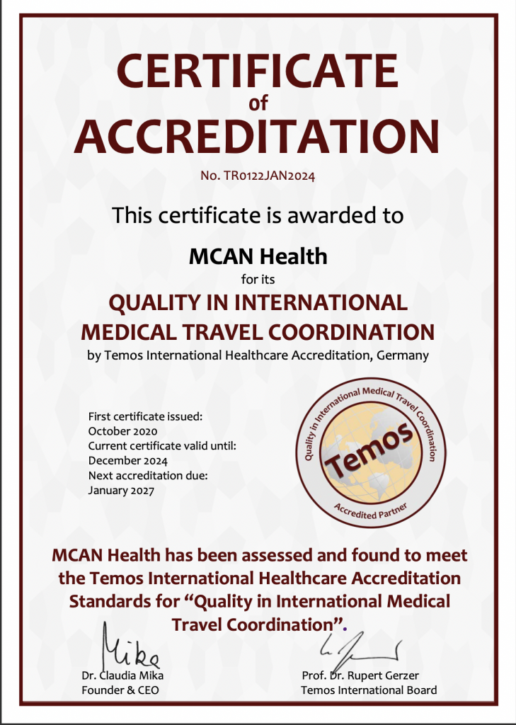 temos accreditation of mcan health in turkey